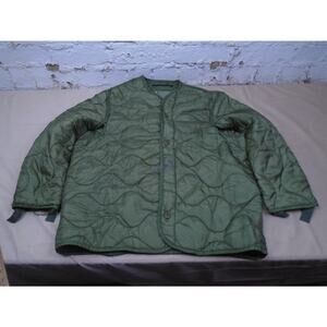 Vintage US Military Liner Cold Weather Quilted Jacket Olive Green Large 1988